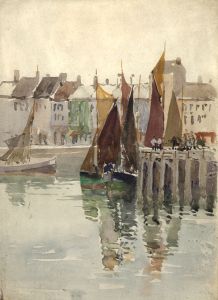 C.A. Hannaford RBA - Mid 20th Century Watercolour, Sailing Boats in Harbour