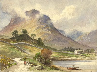 C.E. Hannaford RBA - Early 20th Century Watercolour, Figures at Lakeside