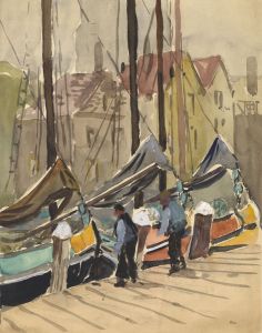 C.A. Hannaford RBA - Mid 20th Century Watercolour, Docking