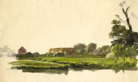 C.A. Hannaford RBA - Mid 20th Century Watercolour, Rural Sketch
