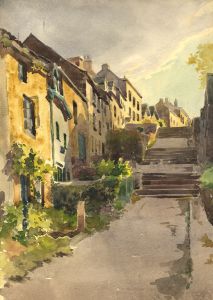 C.A. Hannaford RBA - Mid 20th Century Watercolour, Chipping Steps, Tetbury
