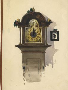 C.A. Hannaford RBA - Mid 20th Century Watercolour, Grandfather Clock