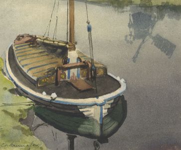 C.A. Hannaford RBA - Mid 20th Century Watercolour, Norfolk Reflections