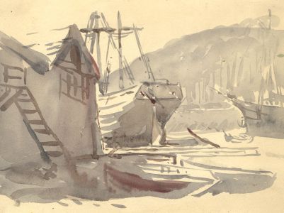 C.E. Hannaford RBA - Early 20th Century Watercolour, Ships in Harbour