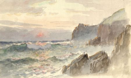 C.A. Hannaford RBA - Mid 20th Century Watercolour, Coastal Scene