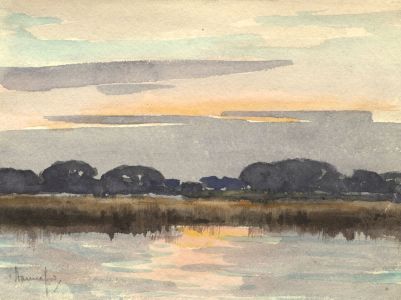 C.A. Hannaford RBA - Mid 20th Century Watercolour, Marshland
