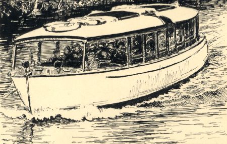 C.A. Hannaford RBA - Mid 20th Century Pen and Ink Drawing, River Boat