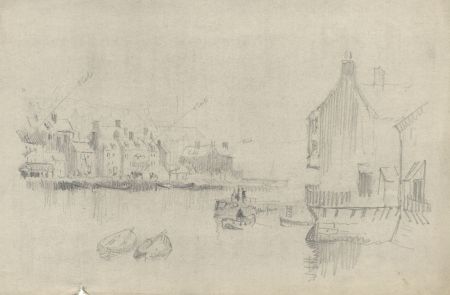 C.A. Hannaford RBA - Mid 20th Century Graphite Drawing, River Scene