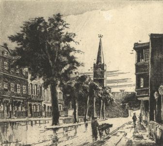 C.A. Hannaford RBA - Mid 20th Century Etching, Continental Street