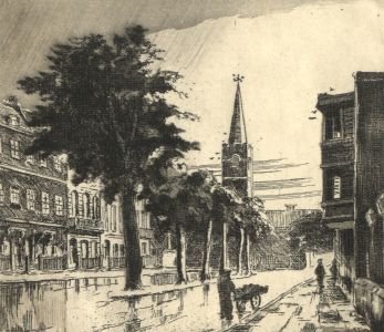 C.A. Hannaford RBA - Mid 20th Century Etching, Street Scene