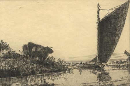 C.A. Hannaford RBA - Mid 20th Century Etching, Cows