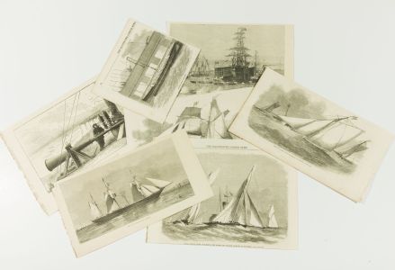 Illustrated London News - Set of 7 Late 19th Century Wood Engravings, Ships