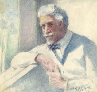 Chris Adams RMS - Mid 20th Century Watercolour, Man Gazing Out of a Window
