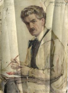 Chris Adams RMS - 1925 Watercolour, Self Portrait