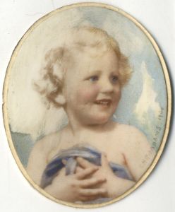 Chris Adams RMS - 1930 Watercolour, Portrait of a Child