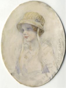 Chris Adams RMS - Exquisite 1922 Watercolour, Portrait of a Girl