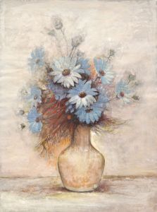 Jack Arnott - Contemporary Gouache, Wild Flowers in Vase