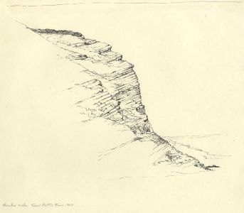 Marcus Adams - 1927 Pen and Ink Drawing, Cliff