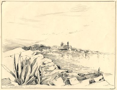 Marcus Adams - Early 20th Century Pen and Ink Drawing, Cap d'Antibes