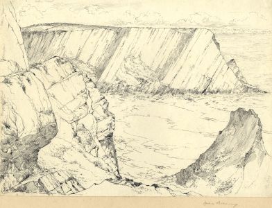 Marcus Adams - Early 20th Century Pen and Ink Drawing, The Cone, Pilton Point