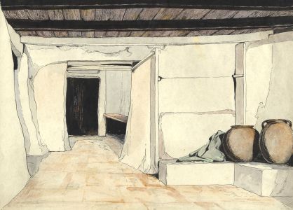 Marcus Adams - Early 20th Century Watercolour, Old Kitchen