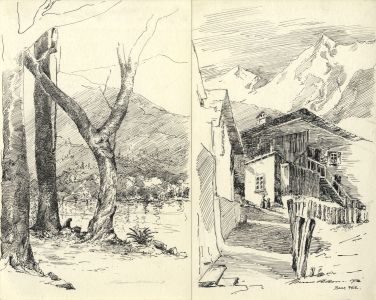 Marcus Adams - Early 20th Century Pen and Ink Drawing, Figure Under a Tree