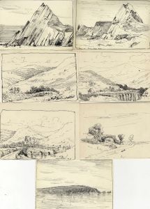 Marcus Adams - Set of 7 Mid 20th Century Pen and Ink Drawings, Landscapes