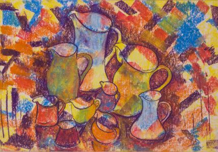 Rosalind Adams (née Thuillier) - Contemporary Pastel, Abstract Still Life