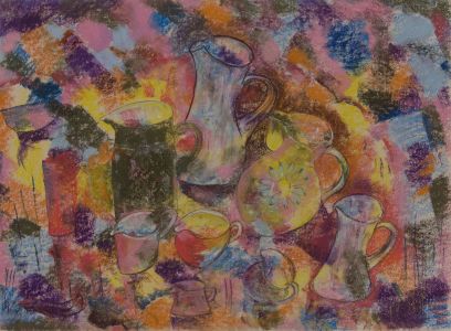 Rosalind Adams (née Thuillier) - Contemporary Pastel, Abstracted Still Life
