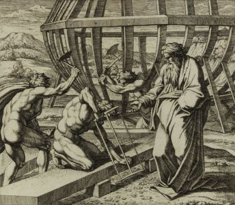 Nicolas Chaperon - Pair of 17th Century Engravings, Noah's Ark