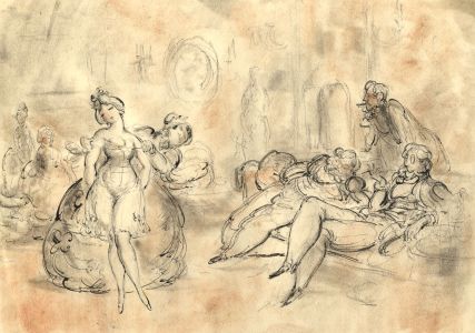 Harold Hope Read - Mid 20th Century Pen and Ink Drawing, High Society
