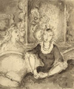 Harold Hope Read - Mid 20th Century Pen and Ink Drawing, Lavishly Dressed Women