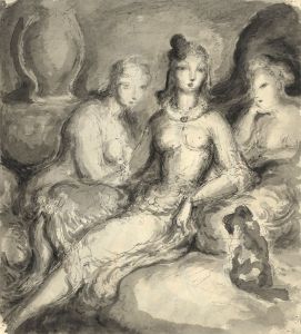 Harold Hope Read - Mid 20th Century Pen and Ink Drawing, Three Nudes