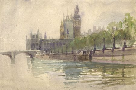 C.E. Hannaford - Early 20th Century Watercolour, On the Thames