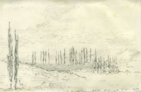 Marcus Adams (1875-1959) - 1957 Graphite Drawing, Continental Landscape