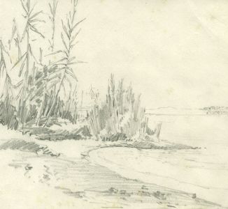 Marcus Adams (1875-1959) - Mid 20th Century Graphite Drawing, Lake Landscape