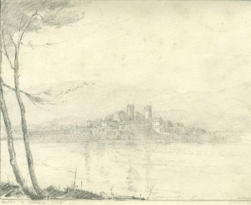 Marcus Adams (1875-1959) - 1925 Graphite Drawing, Antibes, France