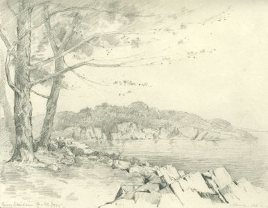 Marcus Adams (1875-1959) - 1925 Graphite Drawing, Costal View