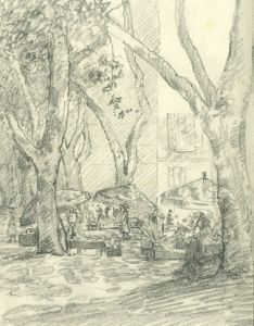 Marcus Adams (1875-1959) - Mid 20th Century Graphite Drawing, Market Scene