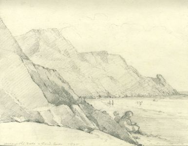 Marcus Adams (1875-1959) - 1925 Graphite Drawing, Figures on the Gower Coast