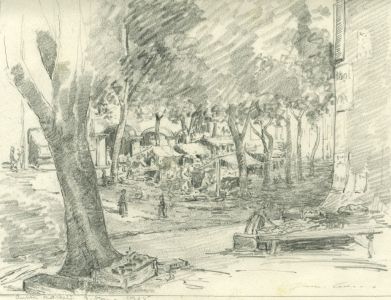 Marcus Adams (1875-1959) - 1925 Graphite Drawing, Antibes Market