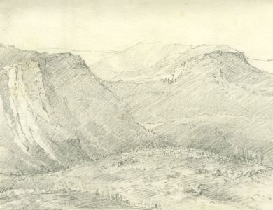 Marcus Adams - Mid 20th Century Graphite Drawing, Mountainous Landscape