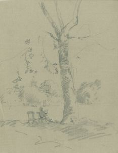 Marcus Adams - Mid 20th Century Graphite Drawing, Drawing in the Open Air