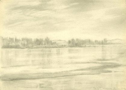 Marcus Adams (1875-1959) - Mid 20th Century Graphite Drawing, Lake Landscape