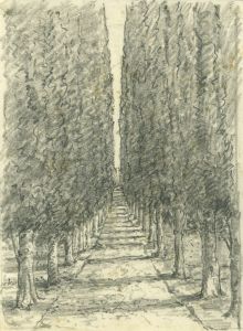 Marcus Adams (1875-1959) - Mid 20th Century Graphite Drawing, Tree Lined Path