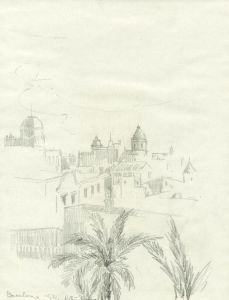 Marcus Adams (1875-1959) - 1931 Graphite Drawing, Barcelona