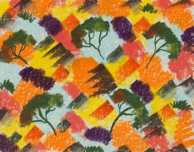 Rosalind Adams (née Thuillier) - Contemporary Pastel, Composition with Trees