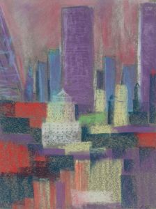 Rosalind Adams (née Thuillier) - Contemporary Pastel, Manhattan Skyline