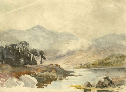 C.E. Hannaford - Early 20th Century Watercolour, Lake Landscape