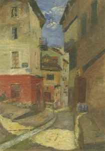 Impressionistic 1936 Oil - Continental Street